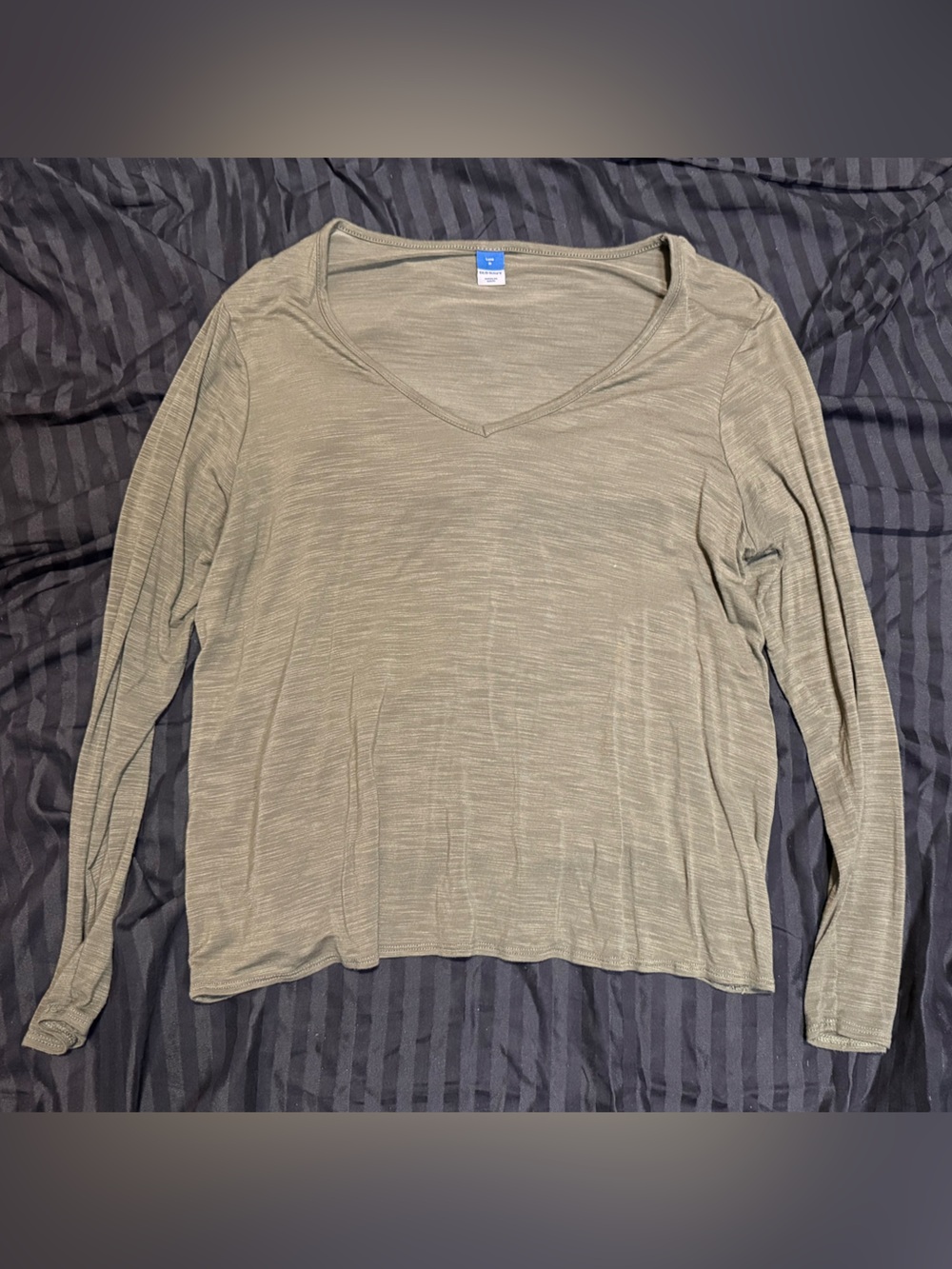 Old Navy Women’s Olive Green Slub Knit Long Sleeve